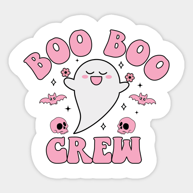 Boo Boo Crew, Cute Ghost, Funny Halloween Sticker by MisqaPi Design